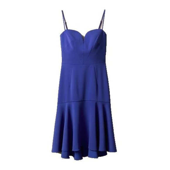 MILLY Blue Italian Cady Fit & Flare Kelly Dress 8 - Picture 1 of 14